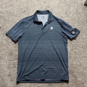 adidas Men's Navy Checkered Polo Shirt